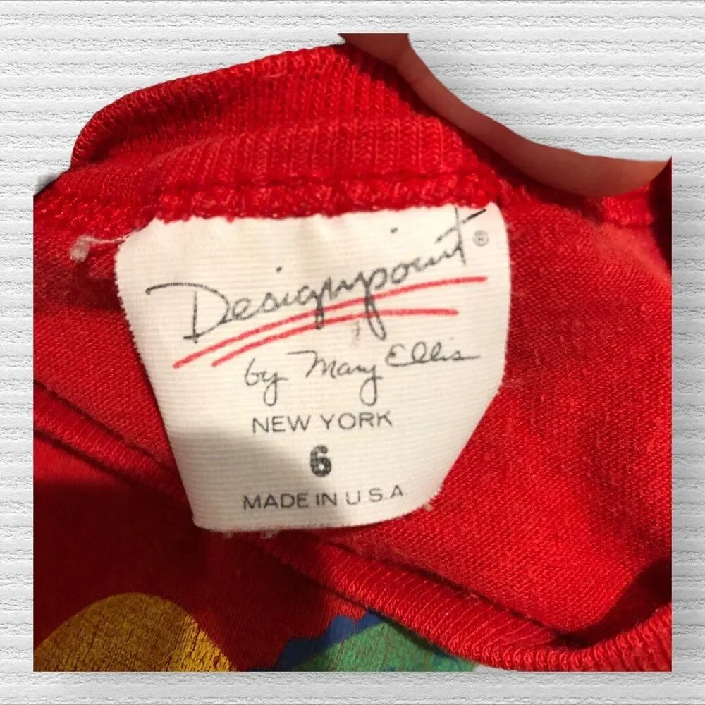 VTG T-Rex Red Size 6 Mary Ellis Designpoint Single Stitch Tee Shirt